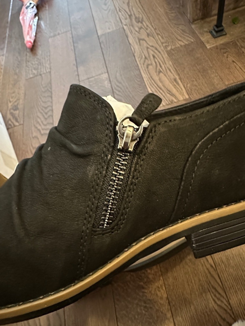 Clarks Camzin Pace Wide Width Black Leather Nubuck Shoes Ankle Booties - Picture 10 of 14